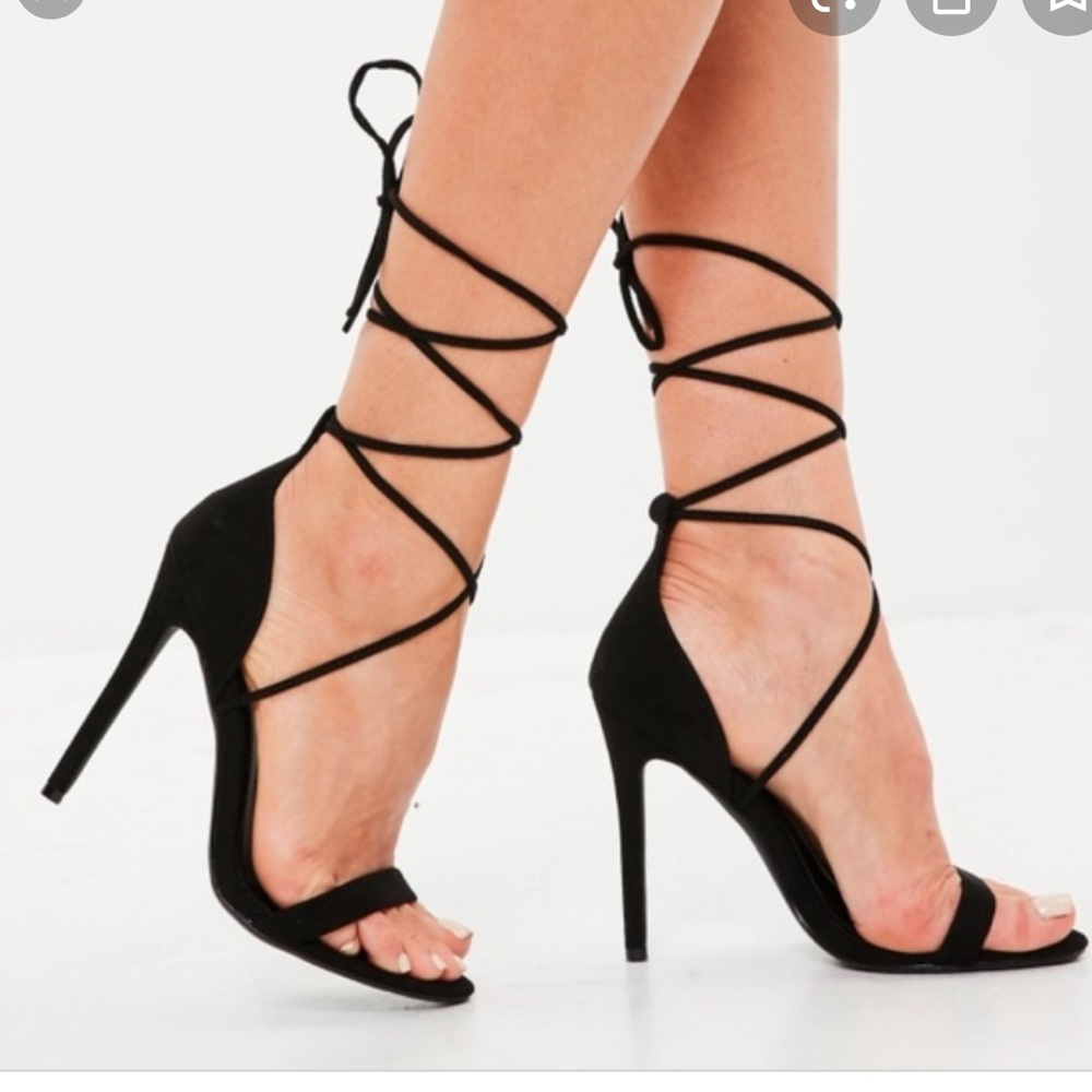 Black heeled sandals
